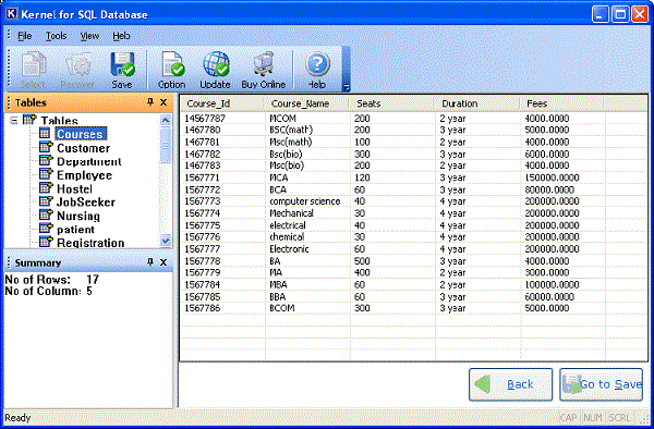 SQL data recovery